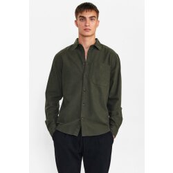 Aklouis heavy oxford shirt forest night