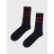Retro cotton socks navy/clay red