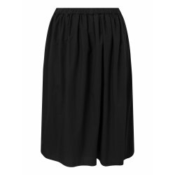 Poplin elastic waist mid-length skirt Black Jet
