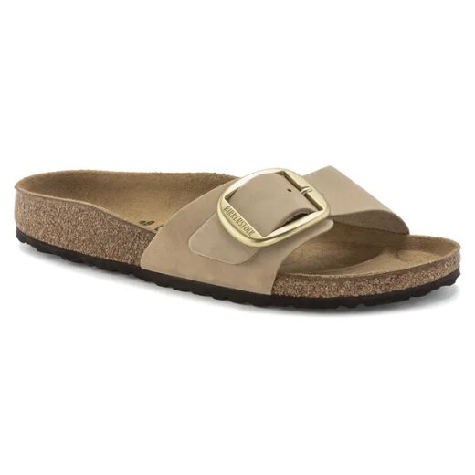 Madrid Big Buckle Natural Leather Nubuck Sandcastle Narrow/Schmal