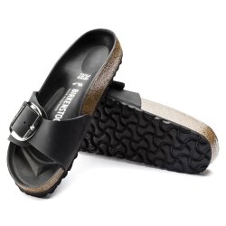 Madrid Big Buckle Natural Leather Oiled Black Narrow/Schmal