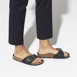 Madrid Big Buckle Natural Leather Oiled Black Narrow/Schmal