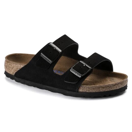 Arizona Soft Footbed Suede Leather Unisex Schwarz Normal