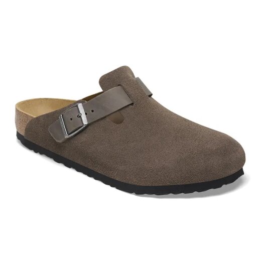 Boston Mixed Leather Men Concrete Gray Schmal