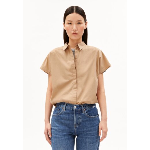 POPLIN LARISAANA BLOUSE true camel