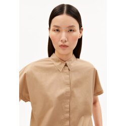 POPLIN LARISAANA BLOUSE true camel