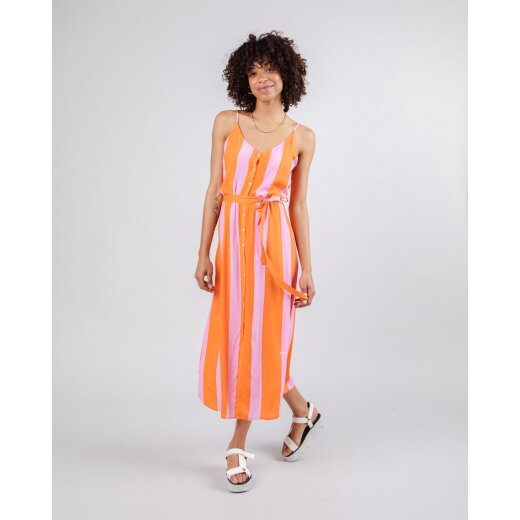 Color Block Long Dress Orange