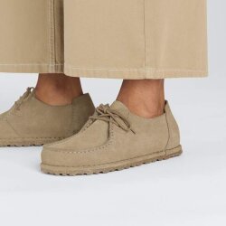 Utti Lace Suede Leather Unisex Gray Taupe Narrow