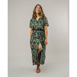 Flower Vichy Long Dress Navy