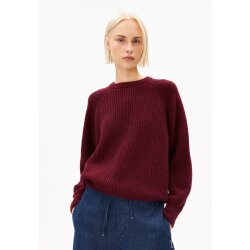RIB KNIT SWEATER velvet red