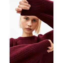 RIB KNIT SWEATER velvet red