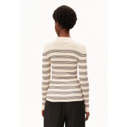 ALAANIA STRIPED KNIT SWEATER oatmilk-black