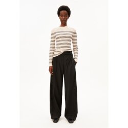 ALAANIA STRIPED KNIT SWEATER oatmilk-black
