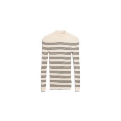 ALAANIA STRIPED KNIT SWEATER oatmilk-black