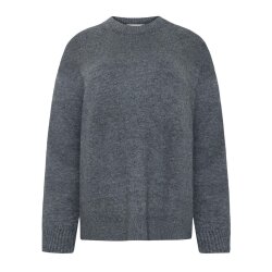 Lambswool crew neck sweater Dark Grey Melange