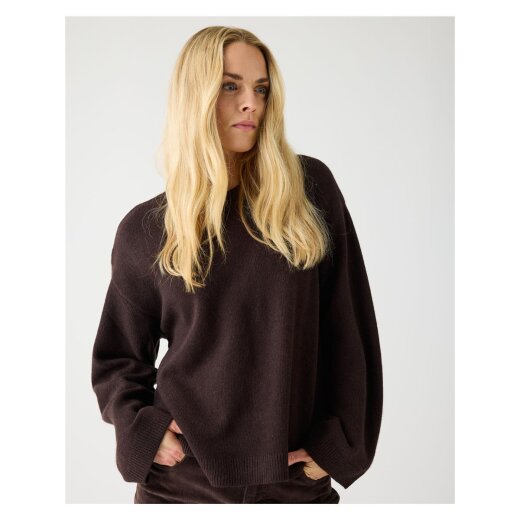 Lambswool crew neck sweater Chocolate Torte