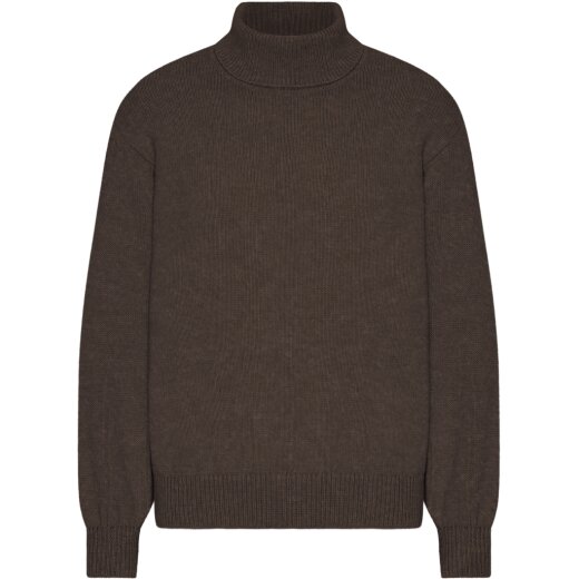 Women Merino Wool Turtleneck Brown