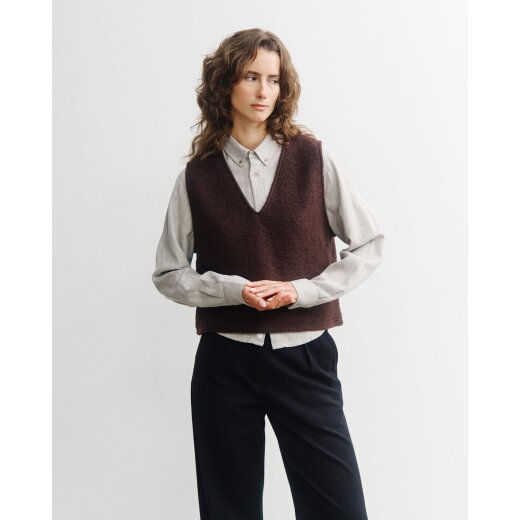 Cropped Vest - Rosewood Brown
