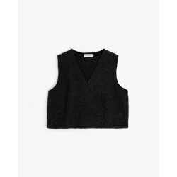 Cropped Vest - True Black