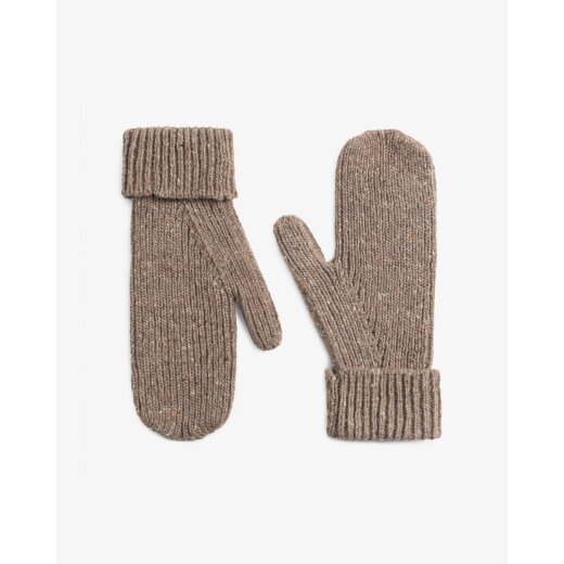 Knitted Mittens - Speckled Brown - OS