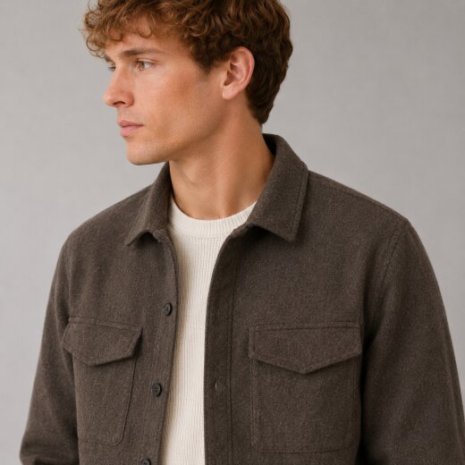 Ditlev overshirt Dark Brown